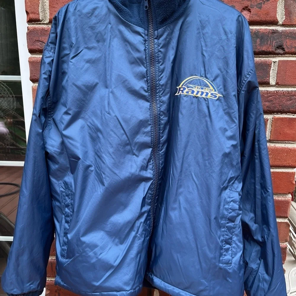 Rams reversible Fleece Jacket nylon - Navy Blue